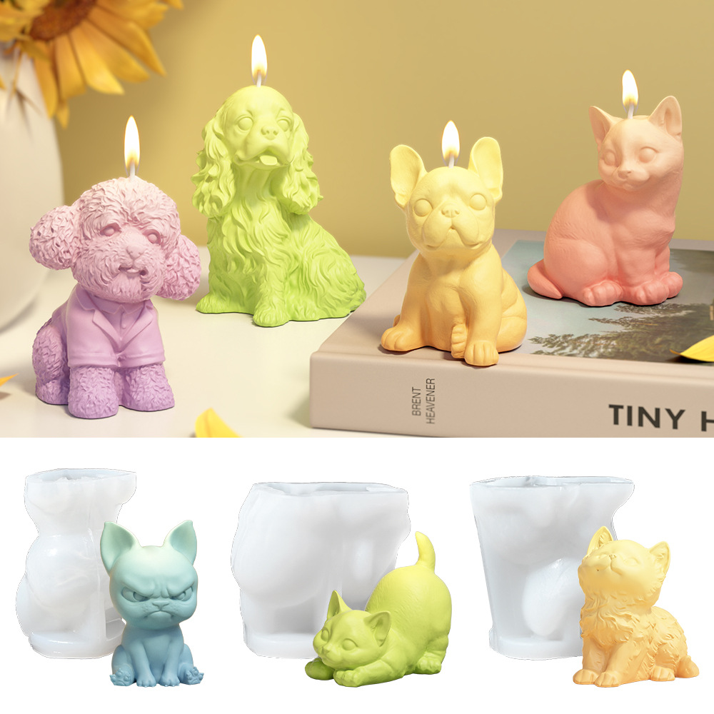 Candle Making Party - Oturan Labrador Köpek silikon kalıp Kokusu