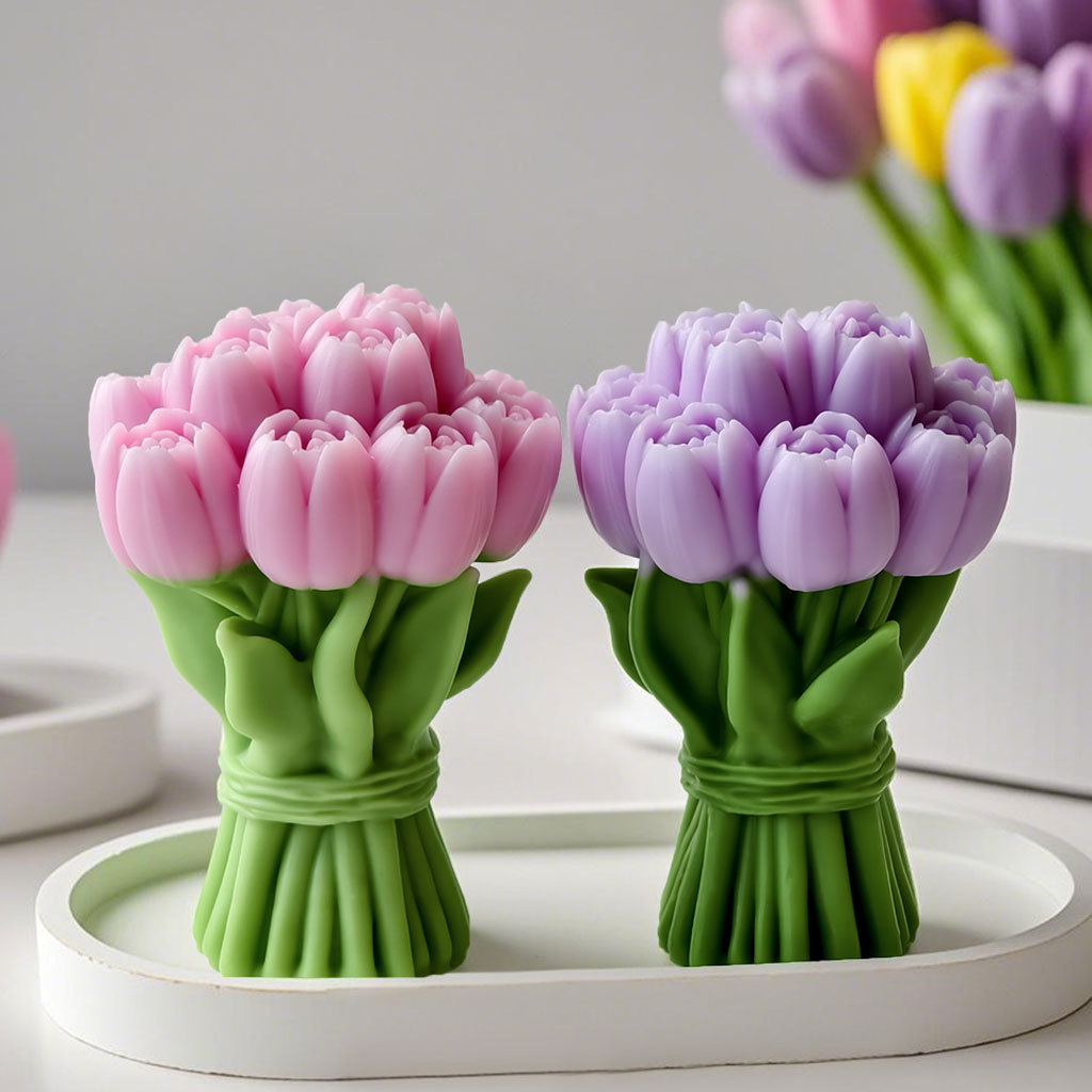 Candle Making Party - Sevgililer Günü Hediyesi Lale Buketi silikon