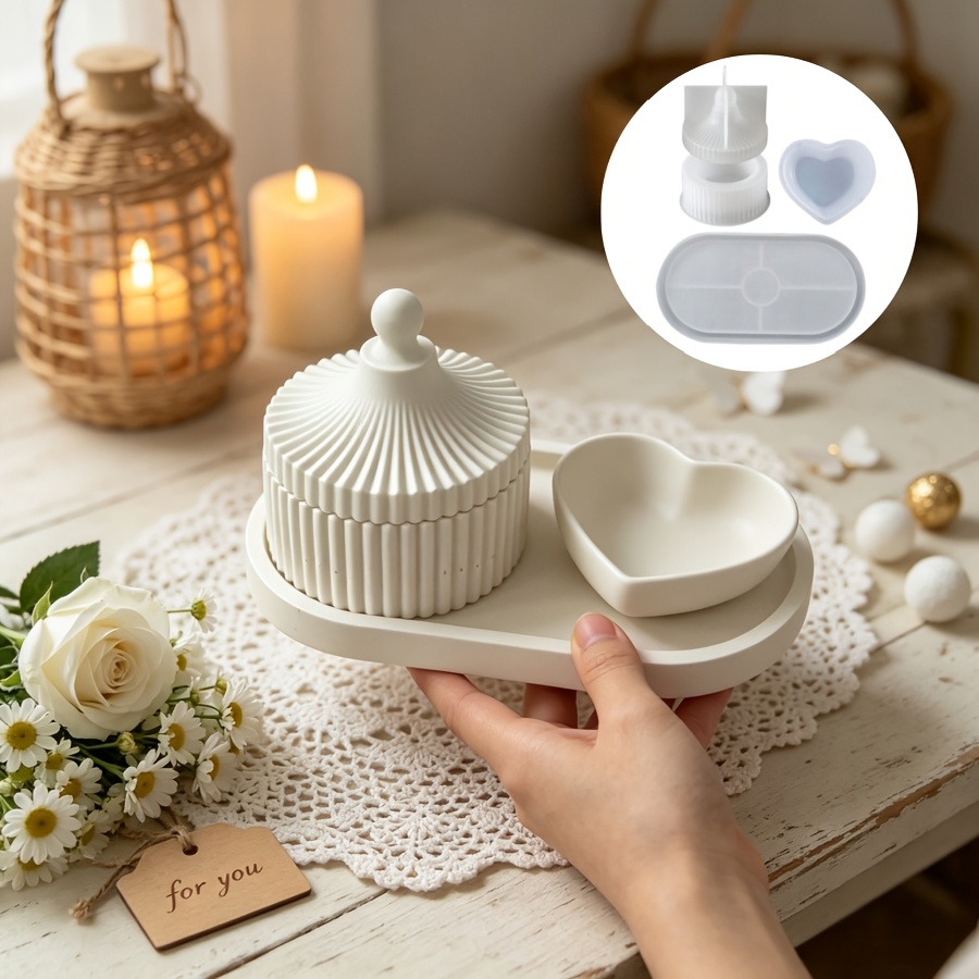 Kraft Box Candle - 4 adet reçine silikon kalıp, epoksi