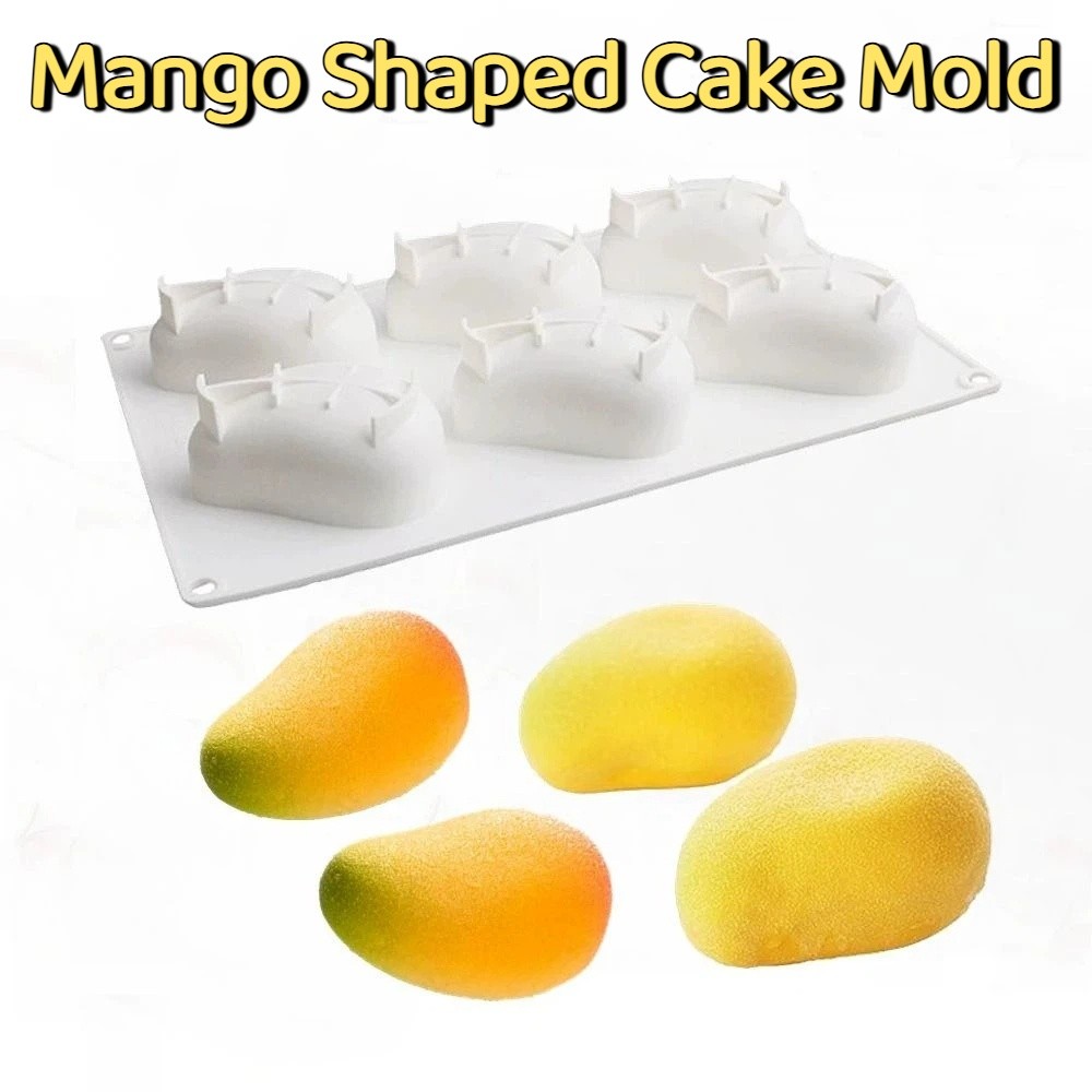 Candle Making Things - 6 Bölmeli Mango Şeklinde Kek Kalıbı