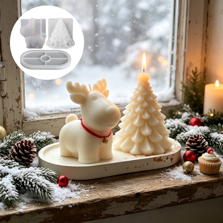 Candle Making Party - Kil Silikon Kalıp 3 Parça Set: