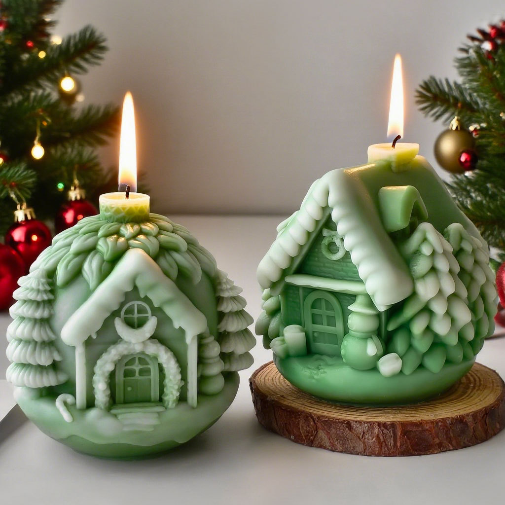 Candle Making Party - DIY Noel Ağacı Ev silikon kalıp