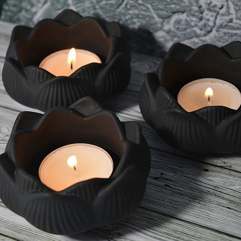 Kraft Box Candle - 1 adet DIY Lotus Çiçeği Silikon