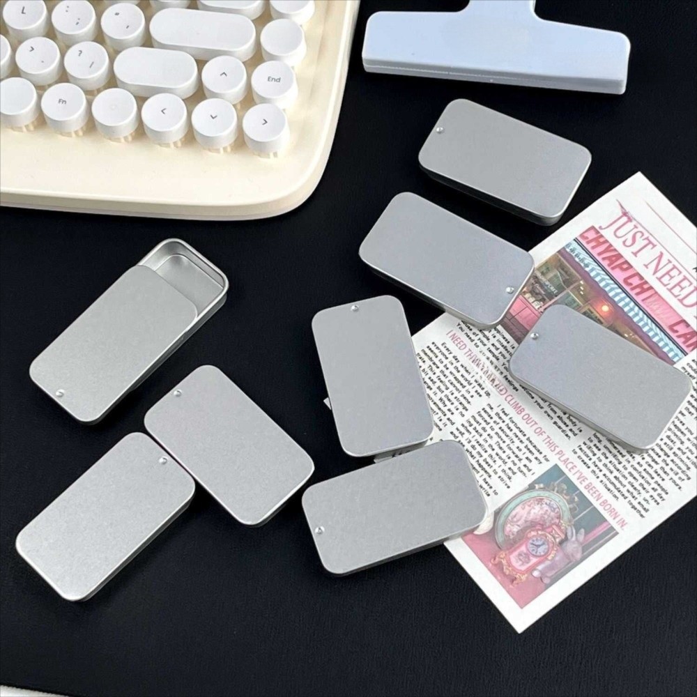 Tin Container Lid - Çok Boyutlu Sürgülü Kapaklı Metal Kutu