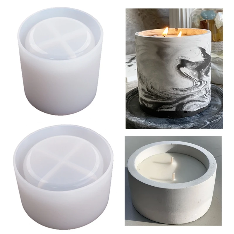 Kraft Box Candle - 3 boyutları Yuvarlak Çimento Beton Kalıpları