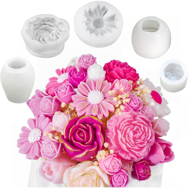 5 Çiçekli Mum Kalıp Seti, 3D Ç - Candle Making Party incelemesi ve fiyatı