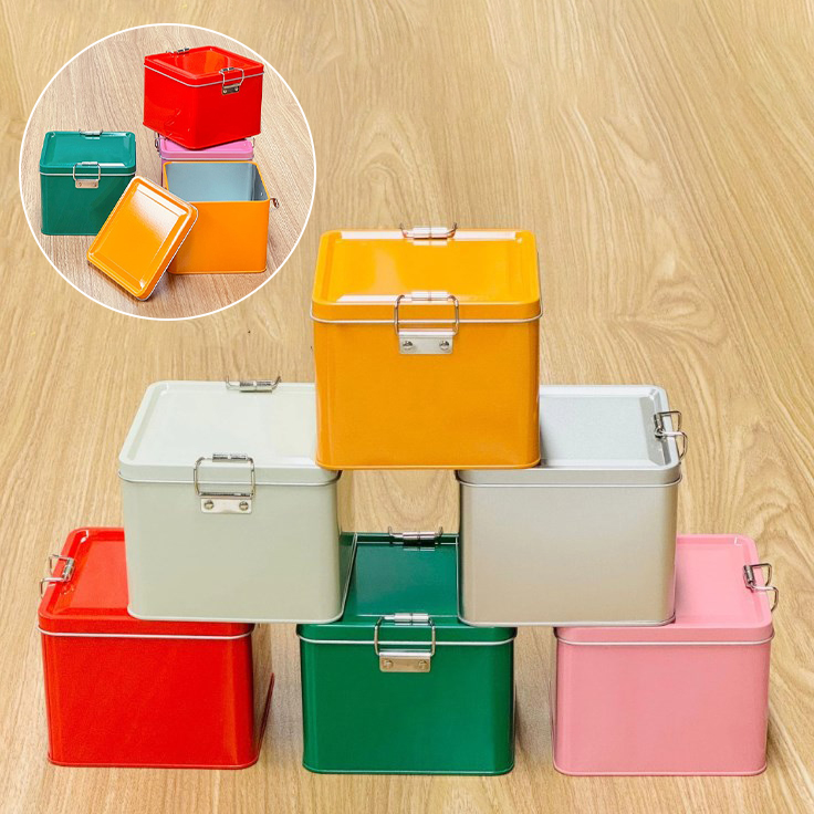Kare teneke kurabiye kutuları  - Tin Container Lid incelemesi ve fiyatı