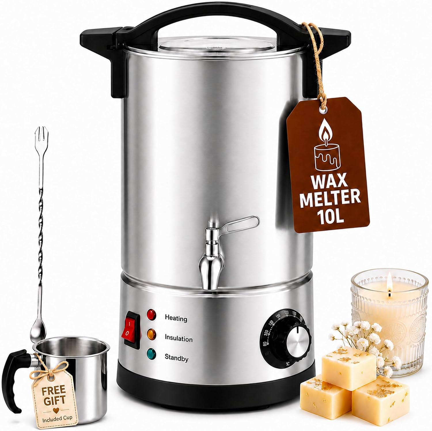 10L Mum Yapımı İçin Balmumu Er - Candle Making Tempe incelemesi ve fiyatı