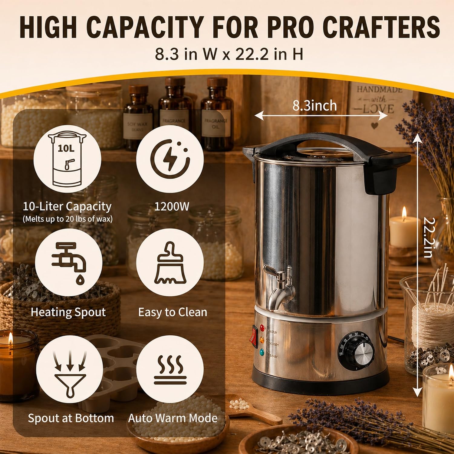 10L Mum Yapımı İçin Balmumu Er - Candle Making Tempe incelemesi ve fiyatı