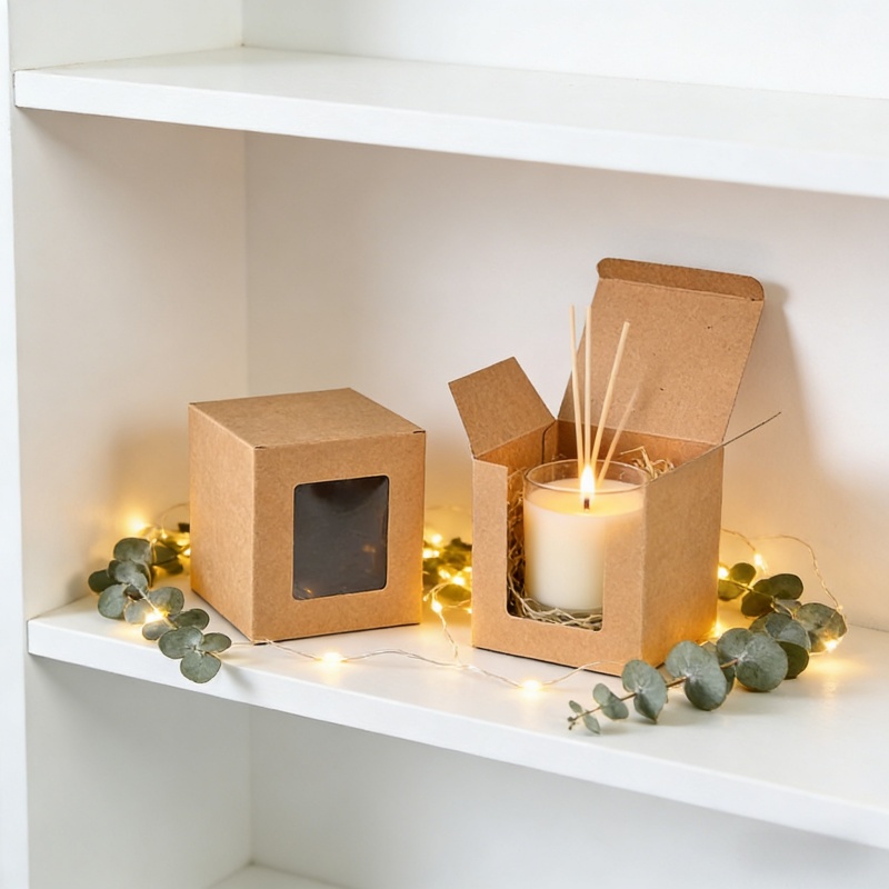 PVC Pencereli Kahverengi Kraft - Kraft Box Candle incelemesi ve fiyatı
